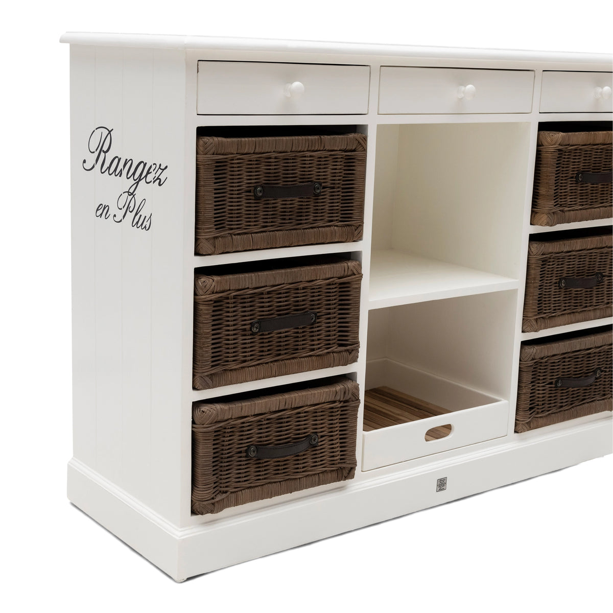 Rangez en Plus komoda, mala, bijelo-smeđa, mahagoni i tikovina, Riviera Maison, slika 5