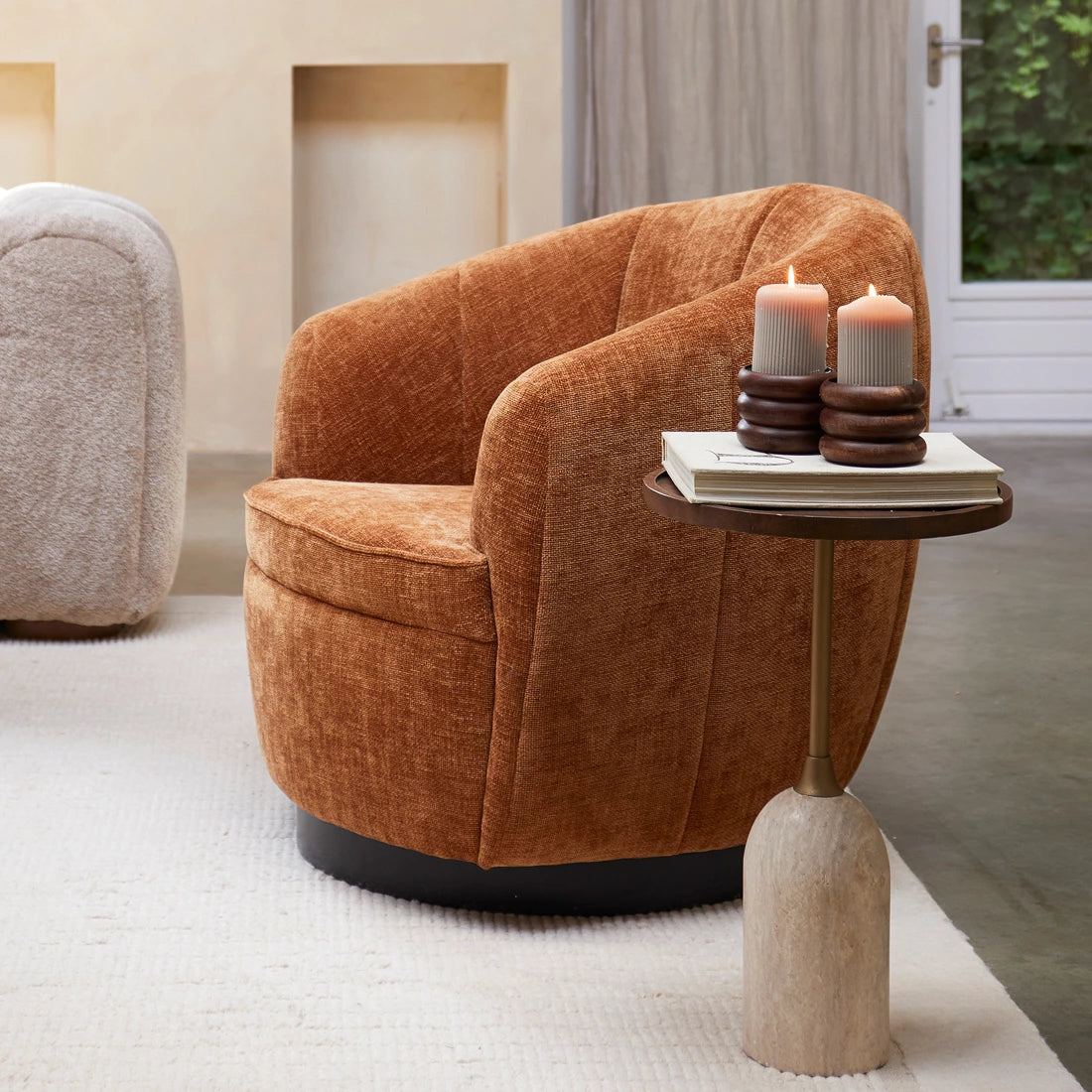 Fotelja The Countess, okretna, smeđa