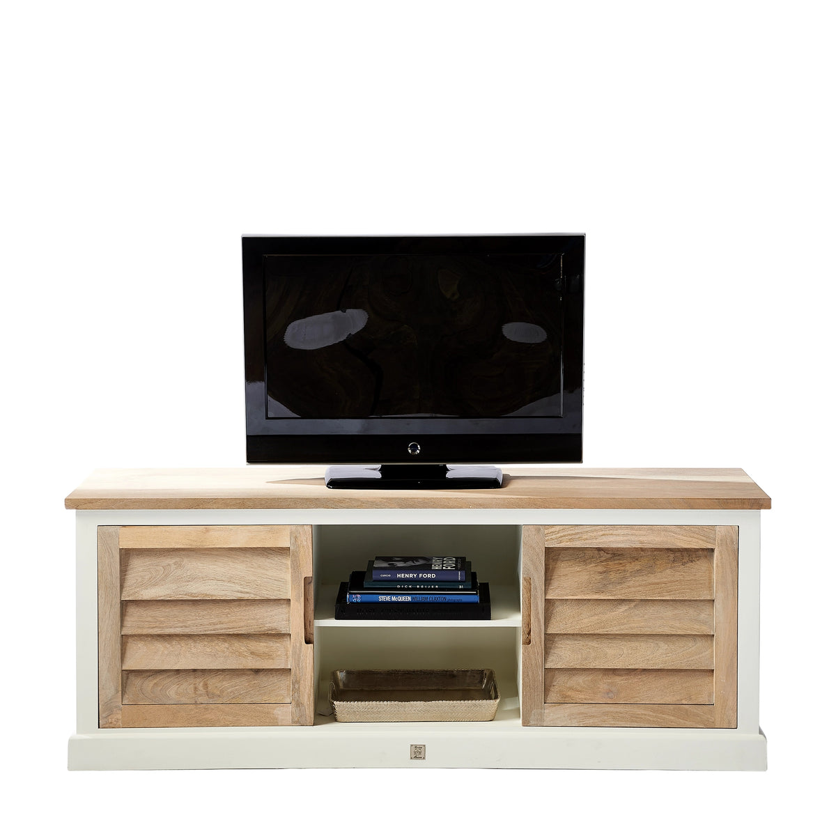 Pacifica TV komoda, smeđo-bijela, drvo akacije i manga, Riviera Maison, slika 3
