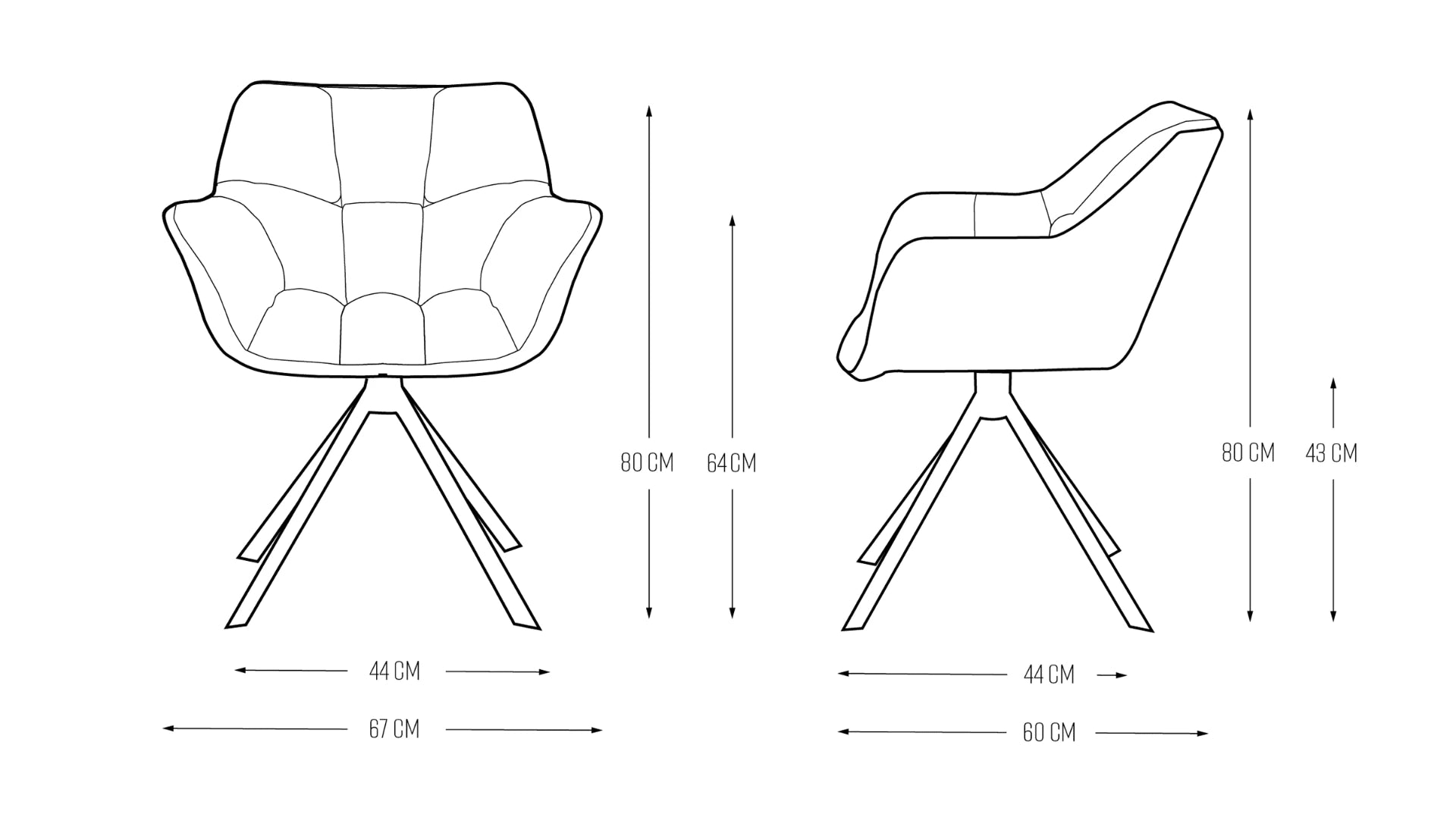 Carnaby okretna blagovaonska stolica Fabulous Flax, Mouliné lan