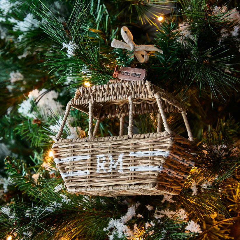 Rustic Rattan Skilift ukras za bor