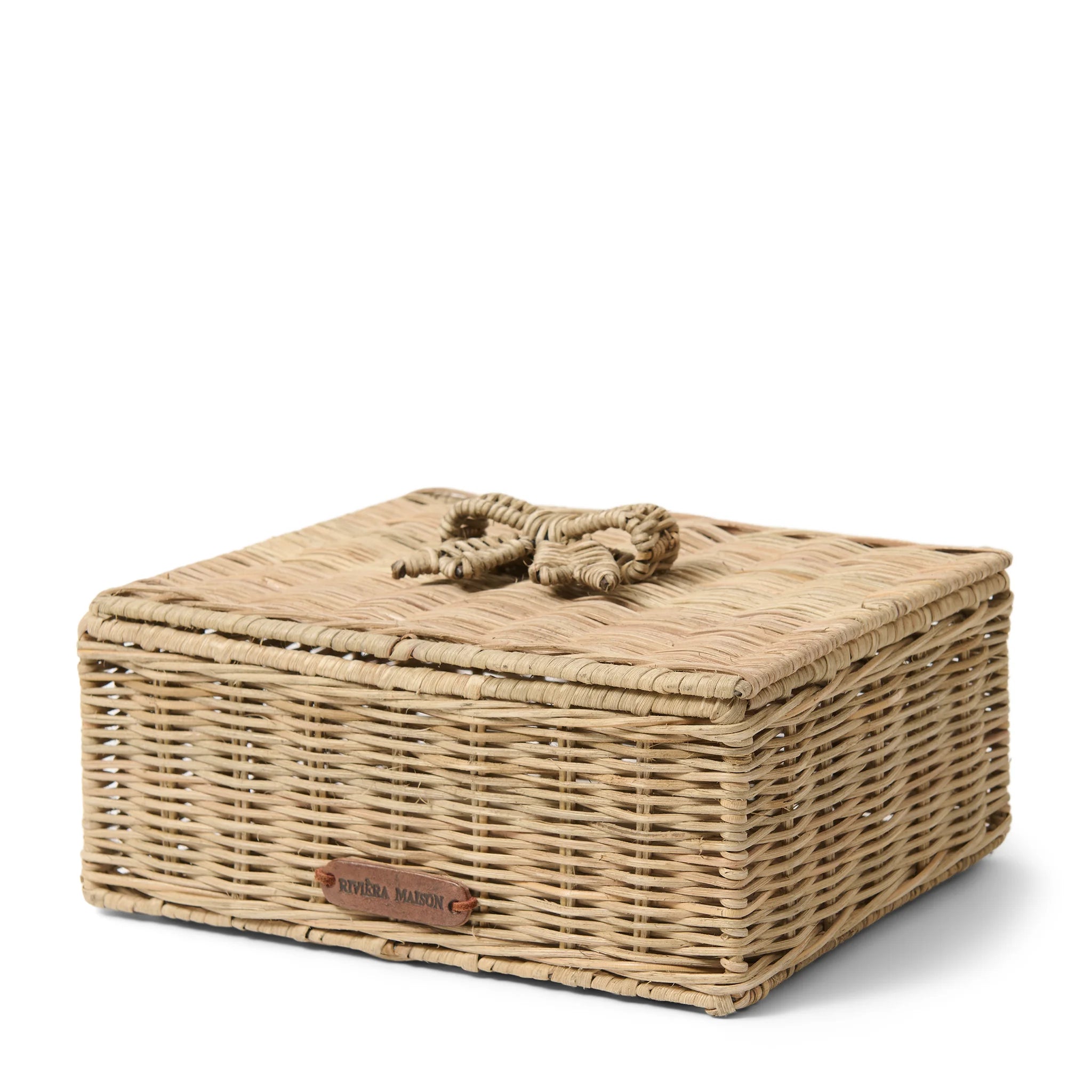 Rustic Rattan Bow Storage Box M