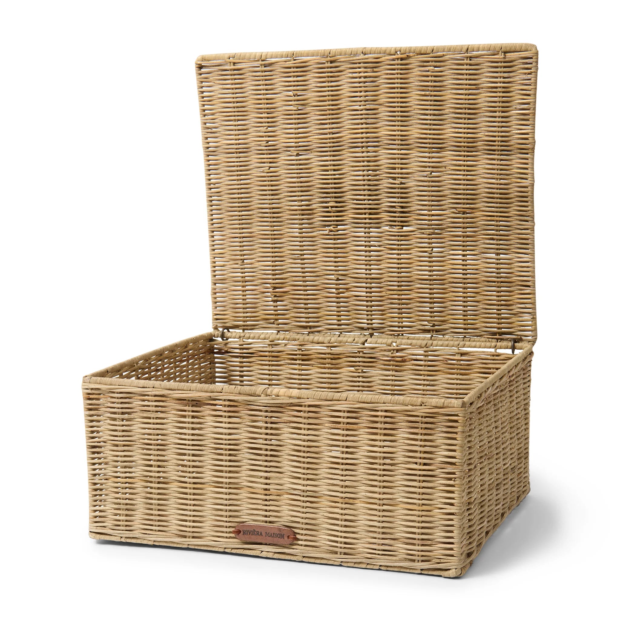 Rustic Rattan Bow Storage Box L