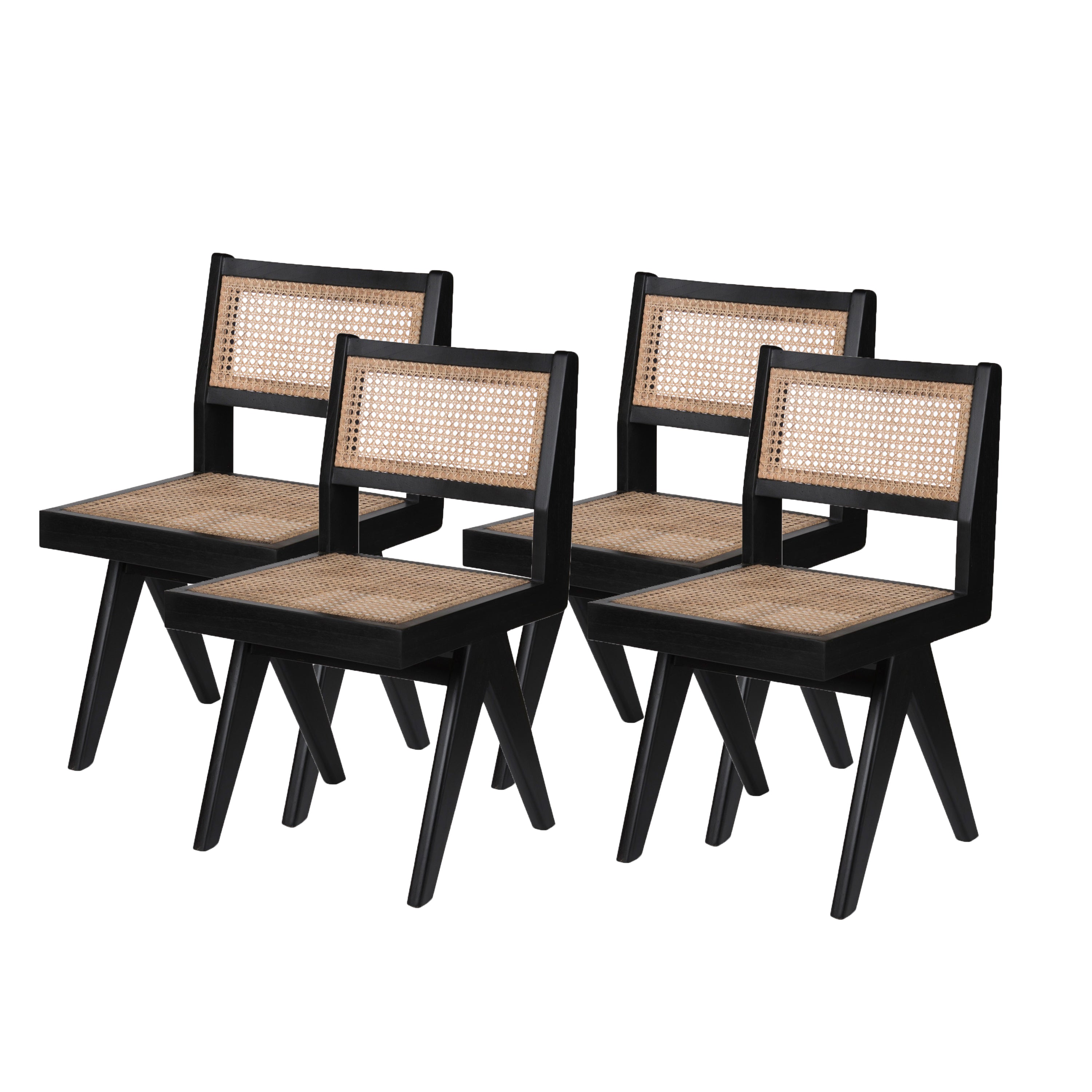 Set od 4 blagovaonskih stolica - Ugljen crna