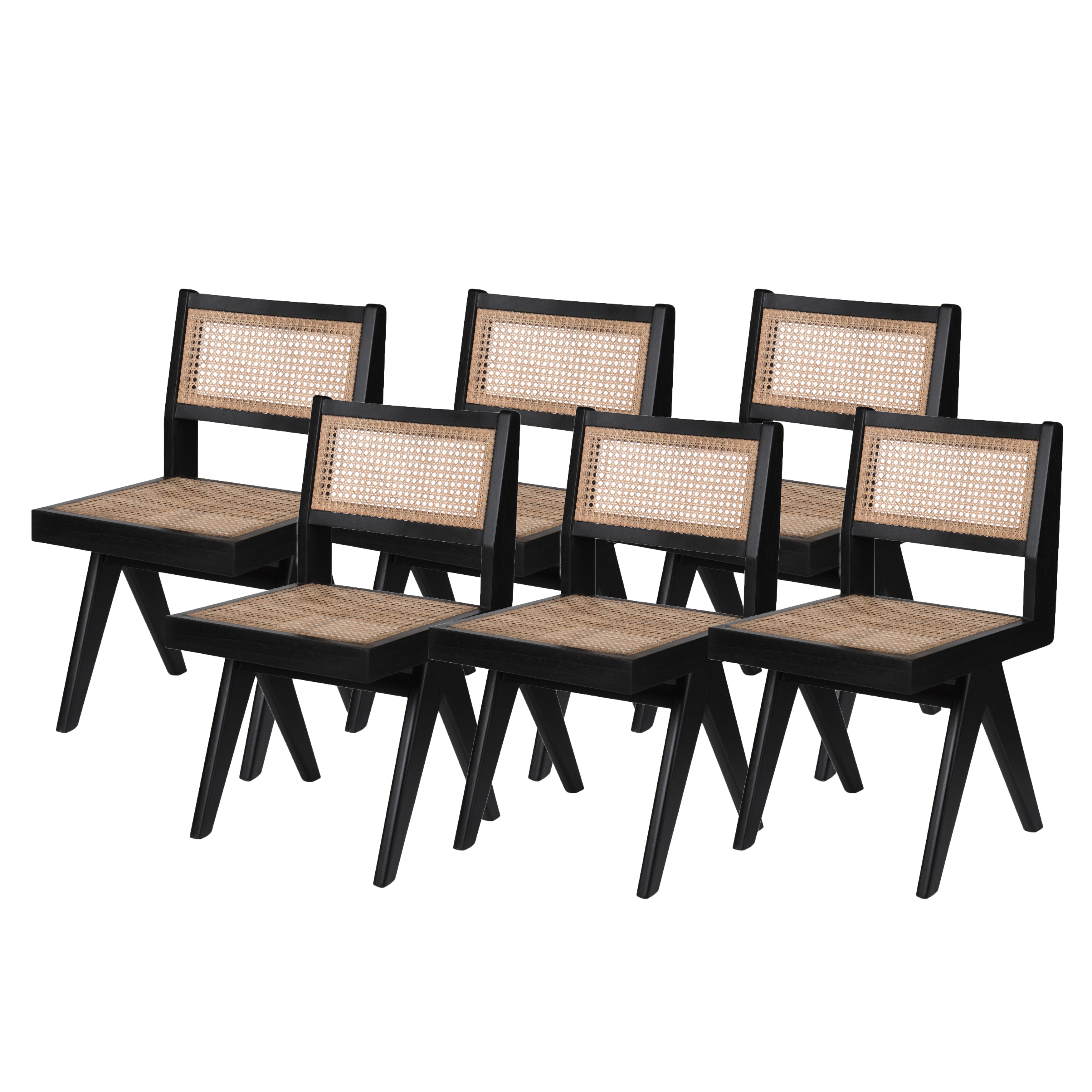 Set od 6 blagovaonskih stolica - Ugljen crna