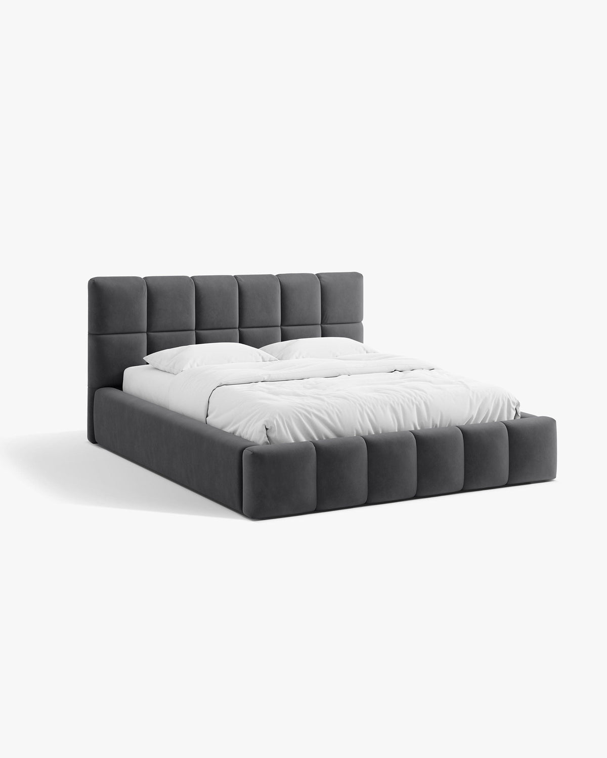 Bellis krevet sa spremištem – Velvet (Bluvel) – Siva / 180 × 200 cm