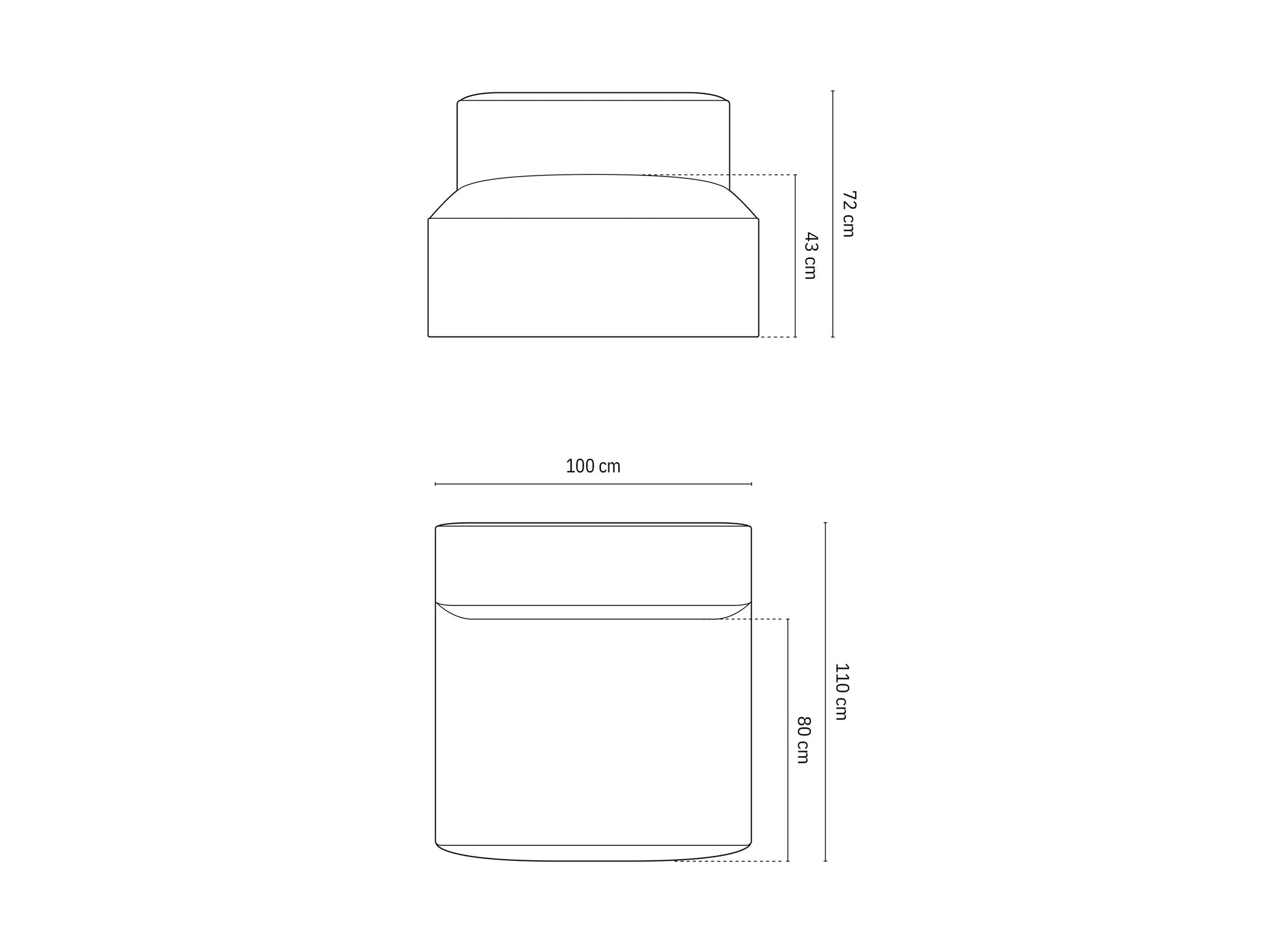 Nuria modul bez naslona za ruke