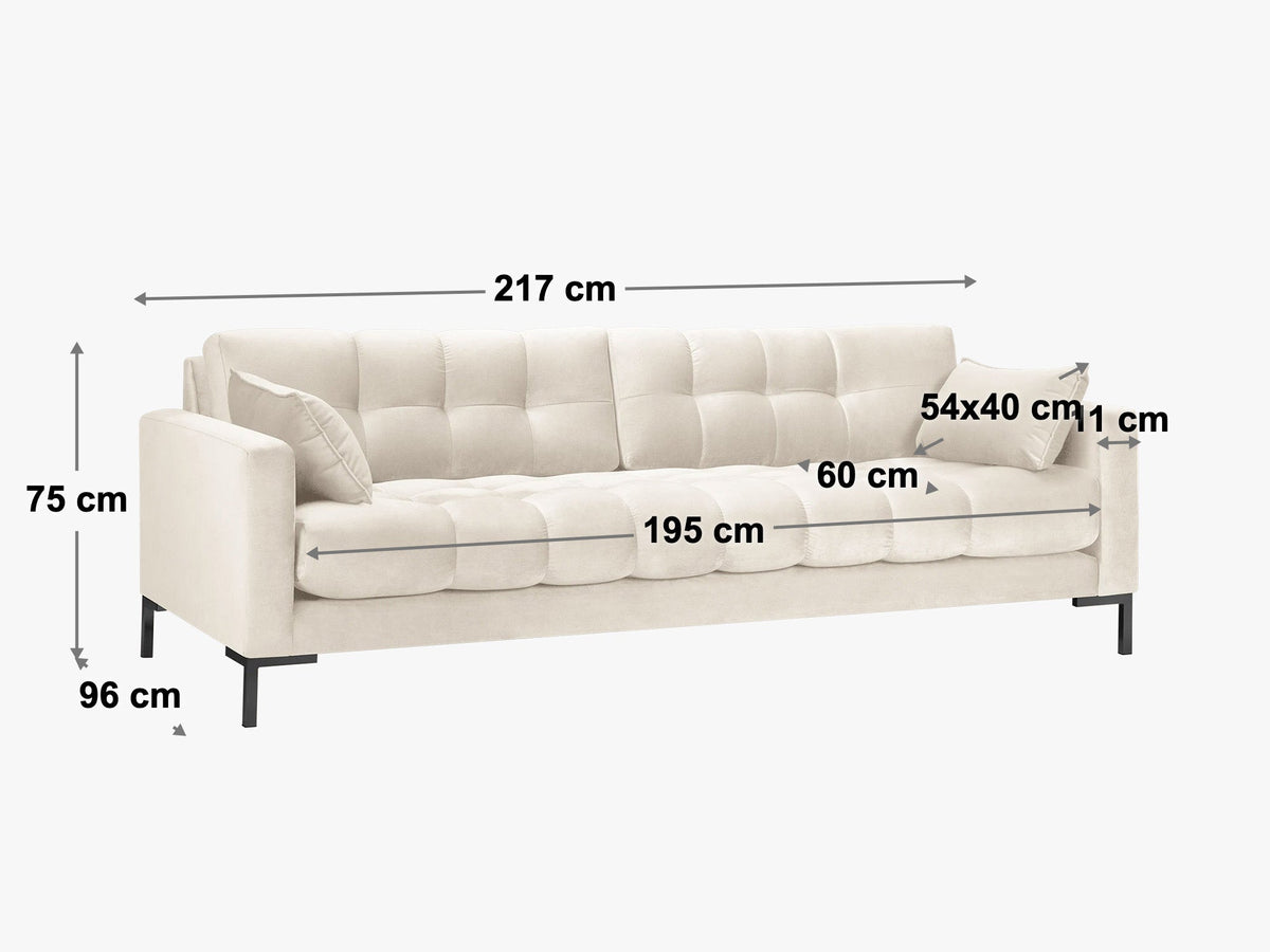 Mamaia sofa – tehnički crtež s dimenzijama