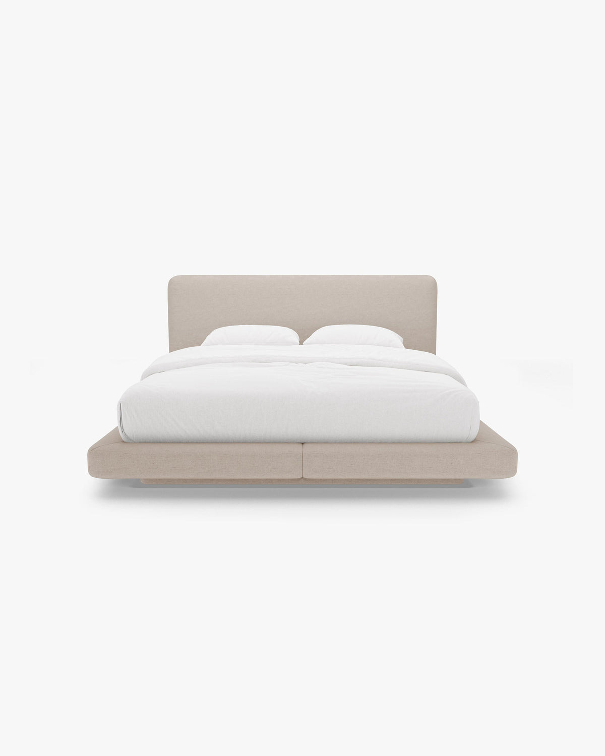 Linea krevet s uzglavljem – Strukturirana tkanina (Moly) – Cappuccino / 200 × 200 cm
