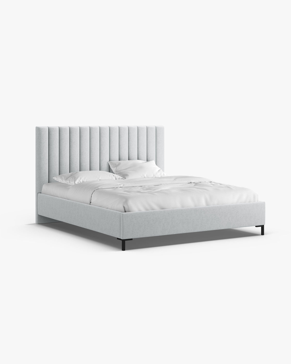 Allison krevet sa spremištem (150 cm) – Strukturirana tkanina (Moly) – Svijetlo siva / 180 × 200 cm