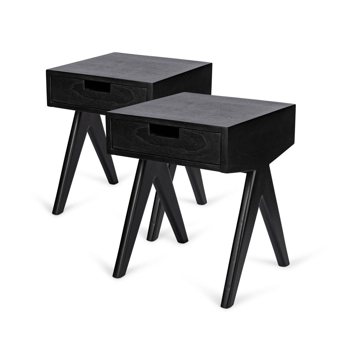 Set 2 x W.T.H. Drawer noćni ormarić – Ugljen crna, DETJER