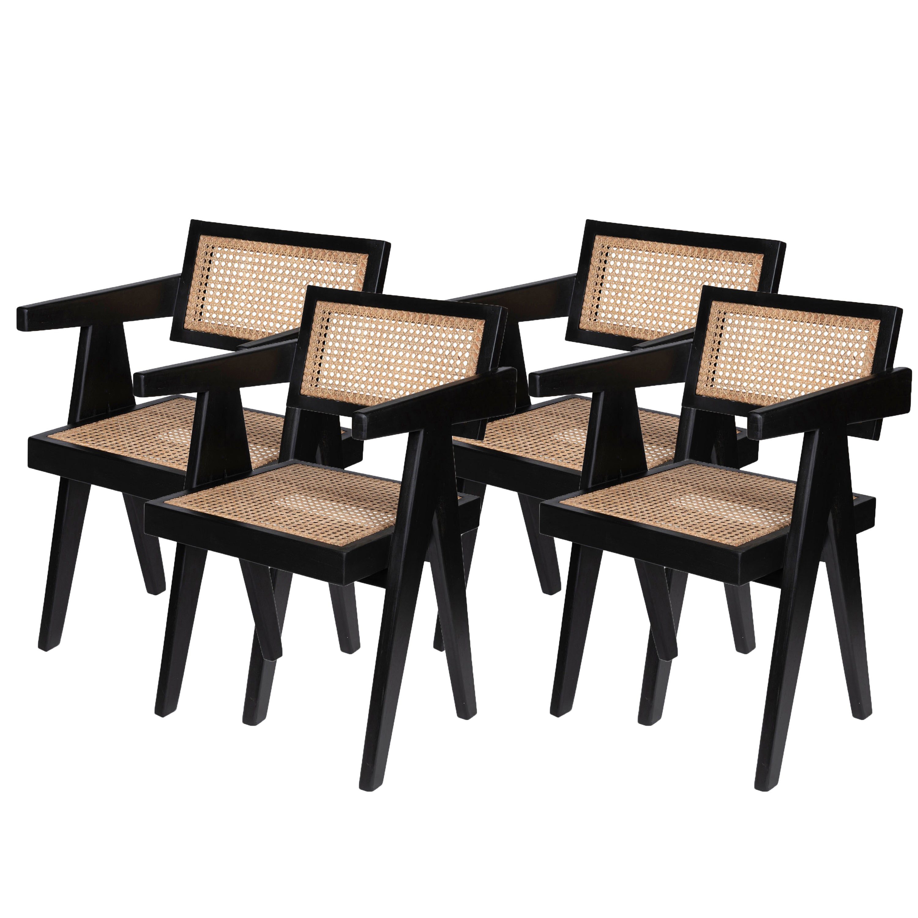 Set od 4 uredskih stolica - ugljen crna