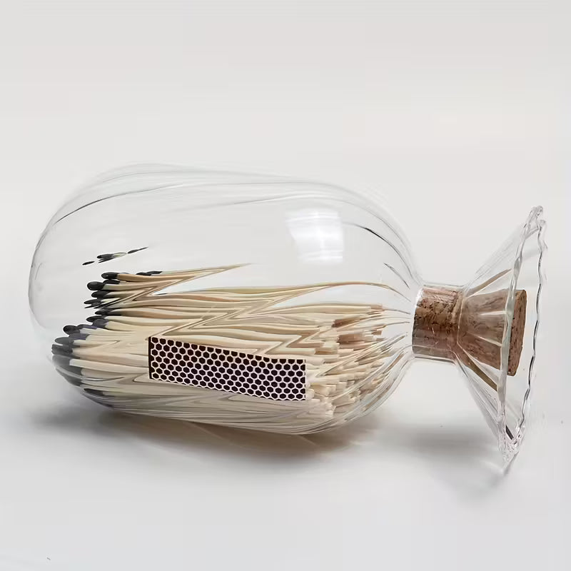 Elegantni stakleni spremnik za šibice Spiral