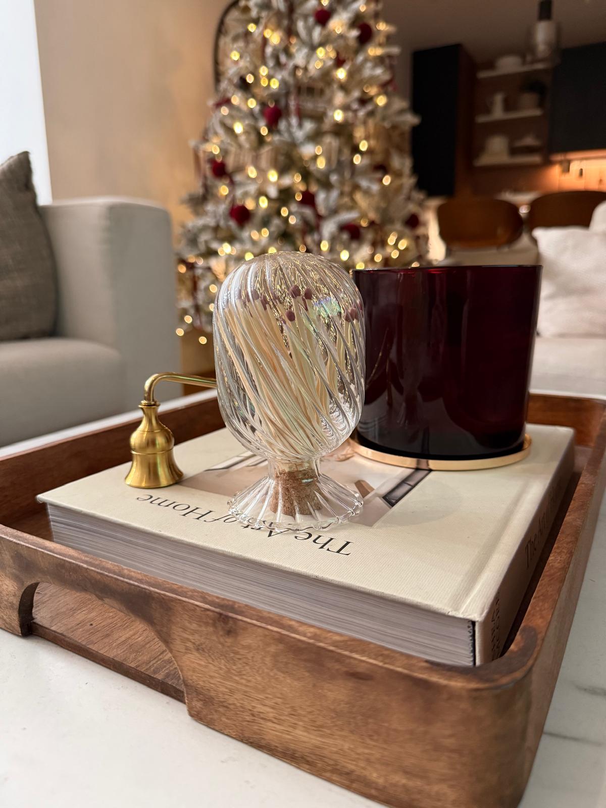 Elegantni stakleni spremnik za šibice Spiral