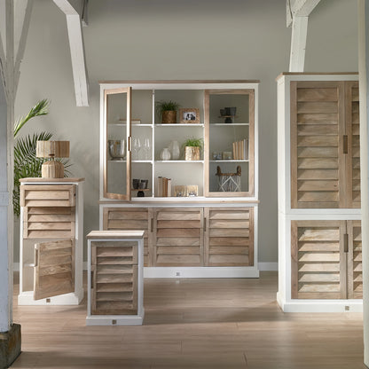 Pacifica buffet ormar XL, smeđo-bijeli, drvo manga i staklo, Riviera Maison, slika 8