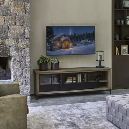 The Hoxton TV komoda XL, smeđo-crna, jasen, željezo i staklo, Riviera Maison, slika 2