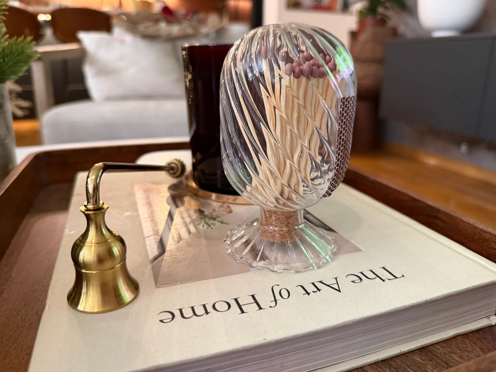 Elegantni stakleni spremnik za šibice Spiral