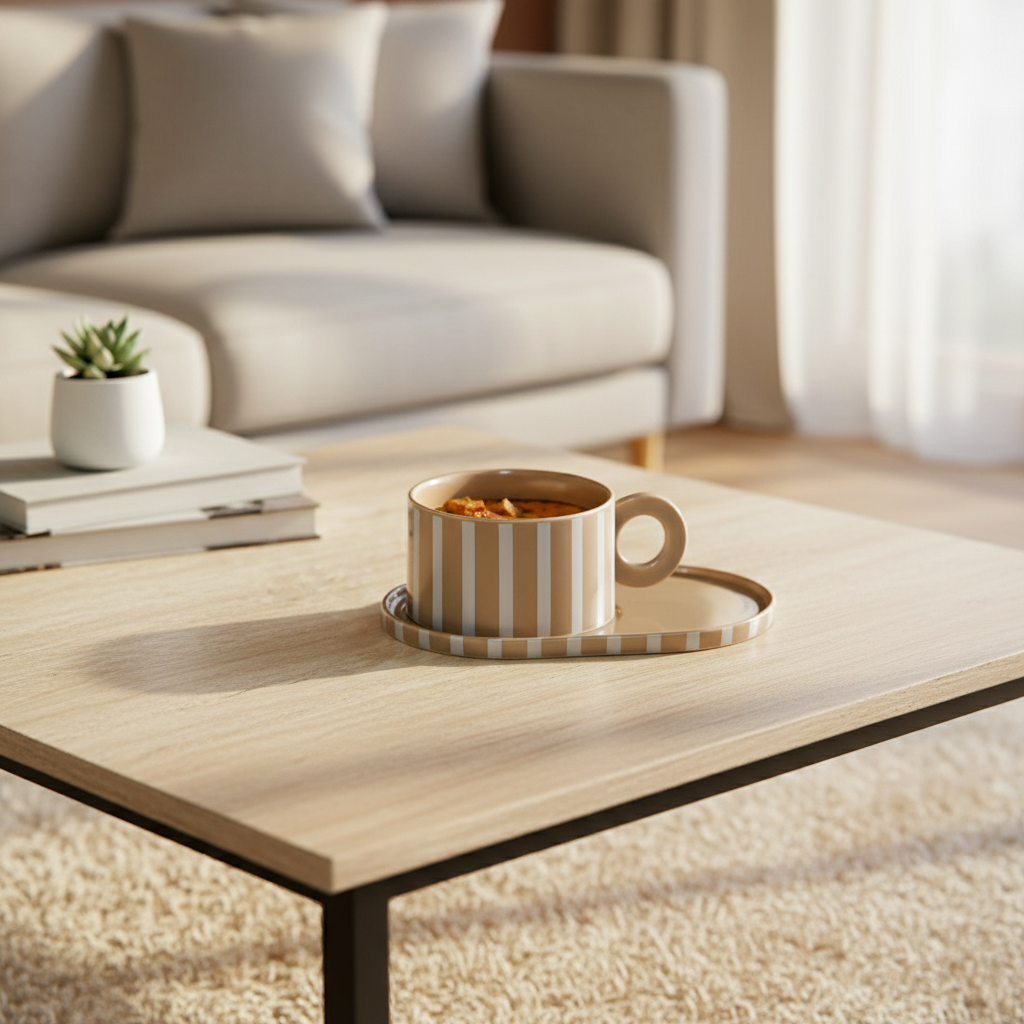 Le Claux šalica i pladanj set prugasti dizajn Riviera Maison