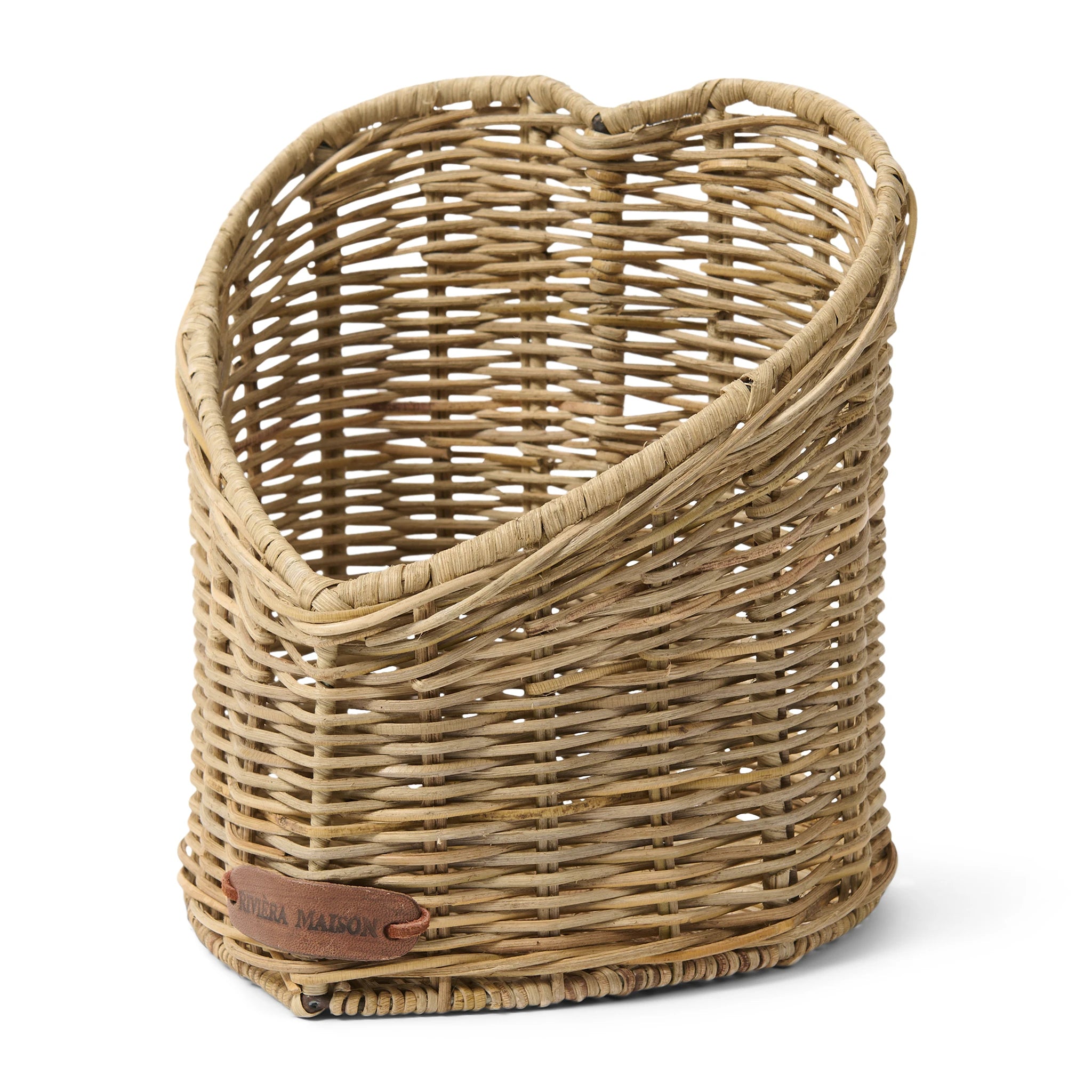 Rustic Rattan Heart Utensil Holder
