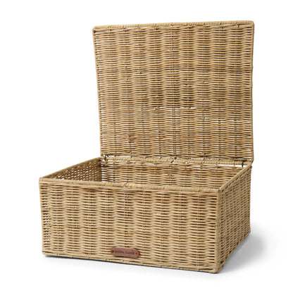 Rustic Rattan Bow Storage Box L