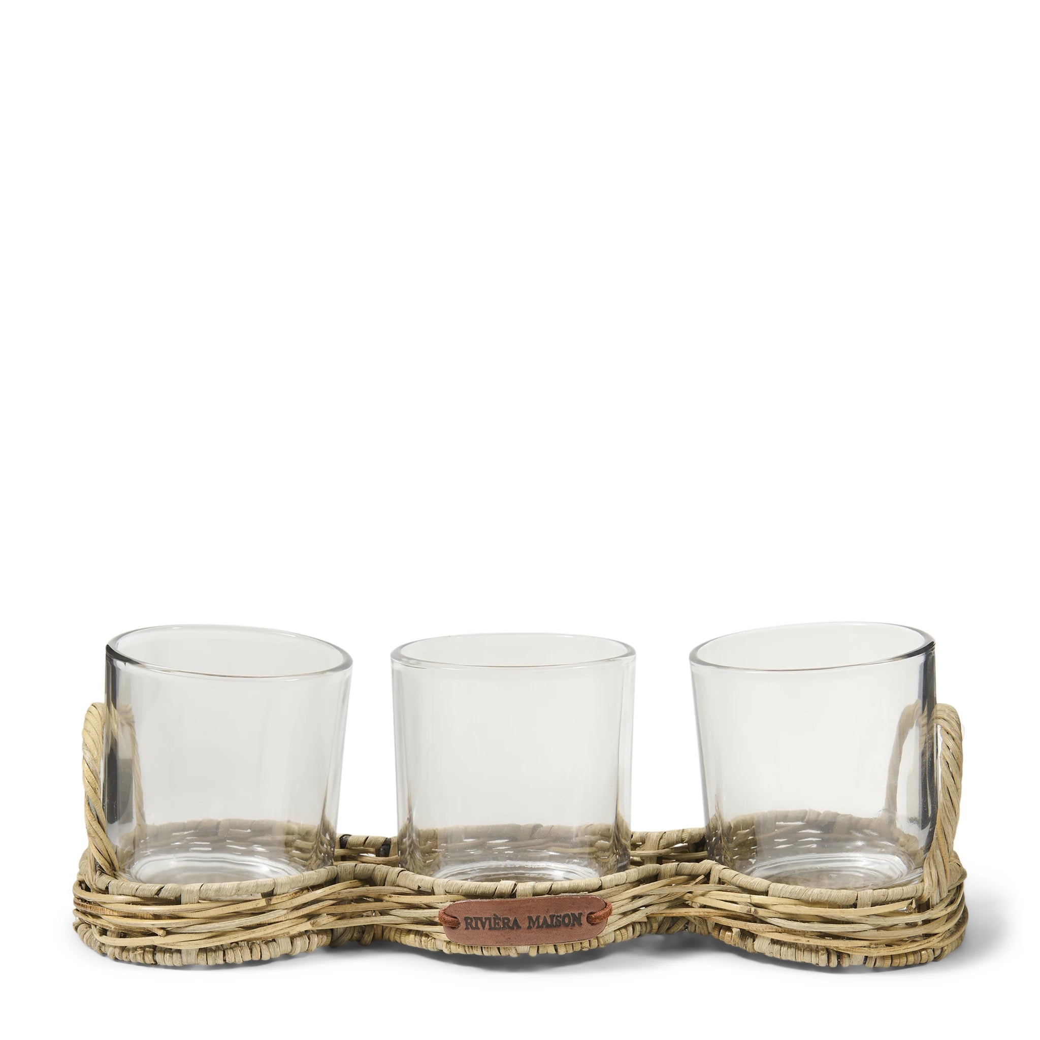 Rustic Rattan Triple Votive