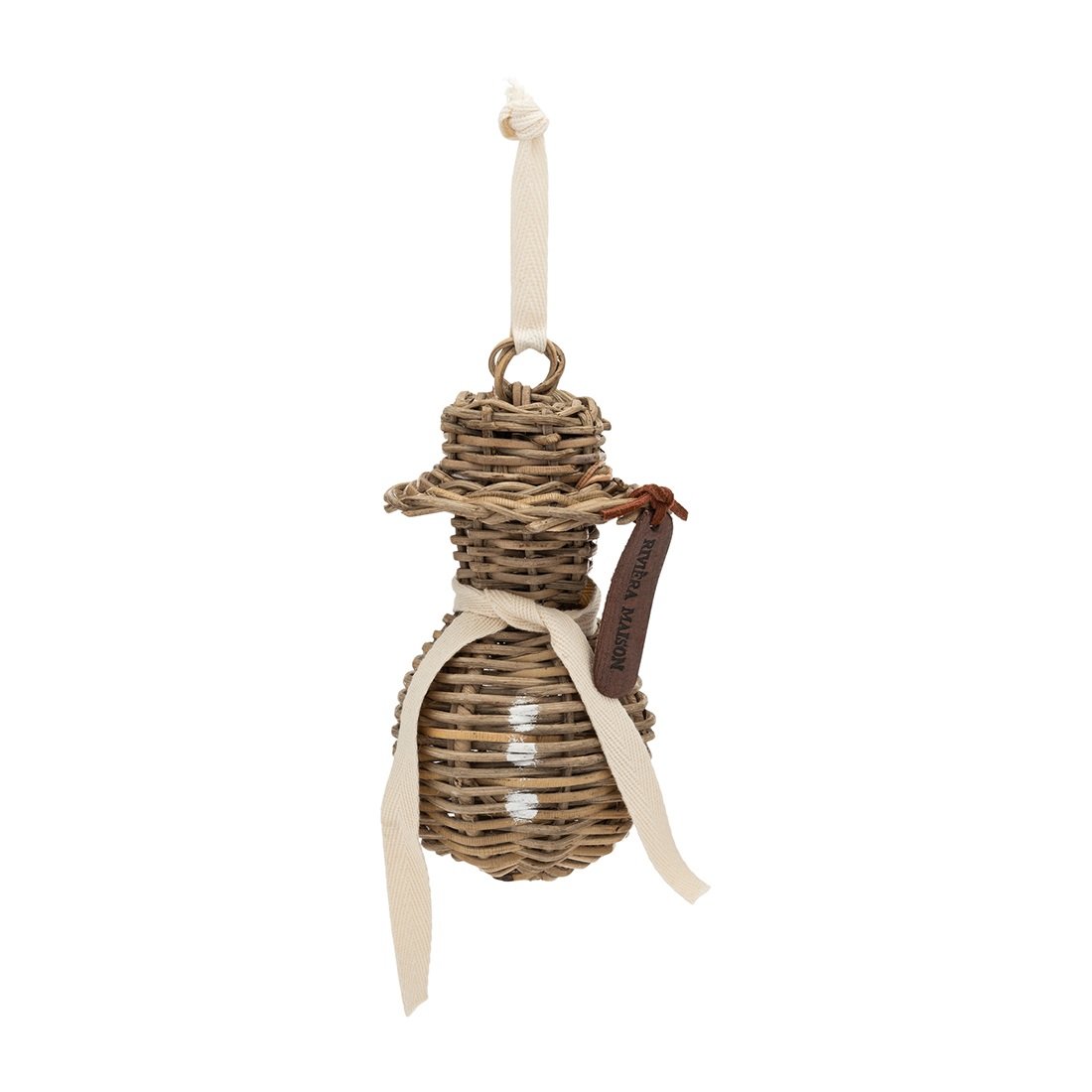 Rustic Rattan Snowman ukras za bor