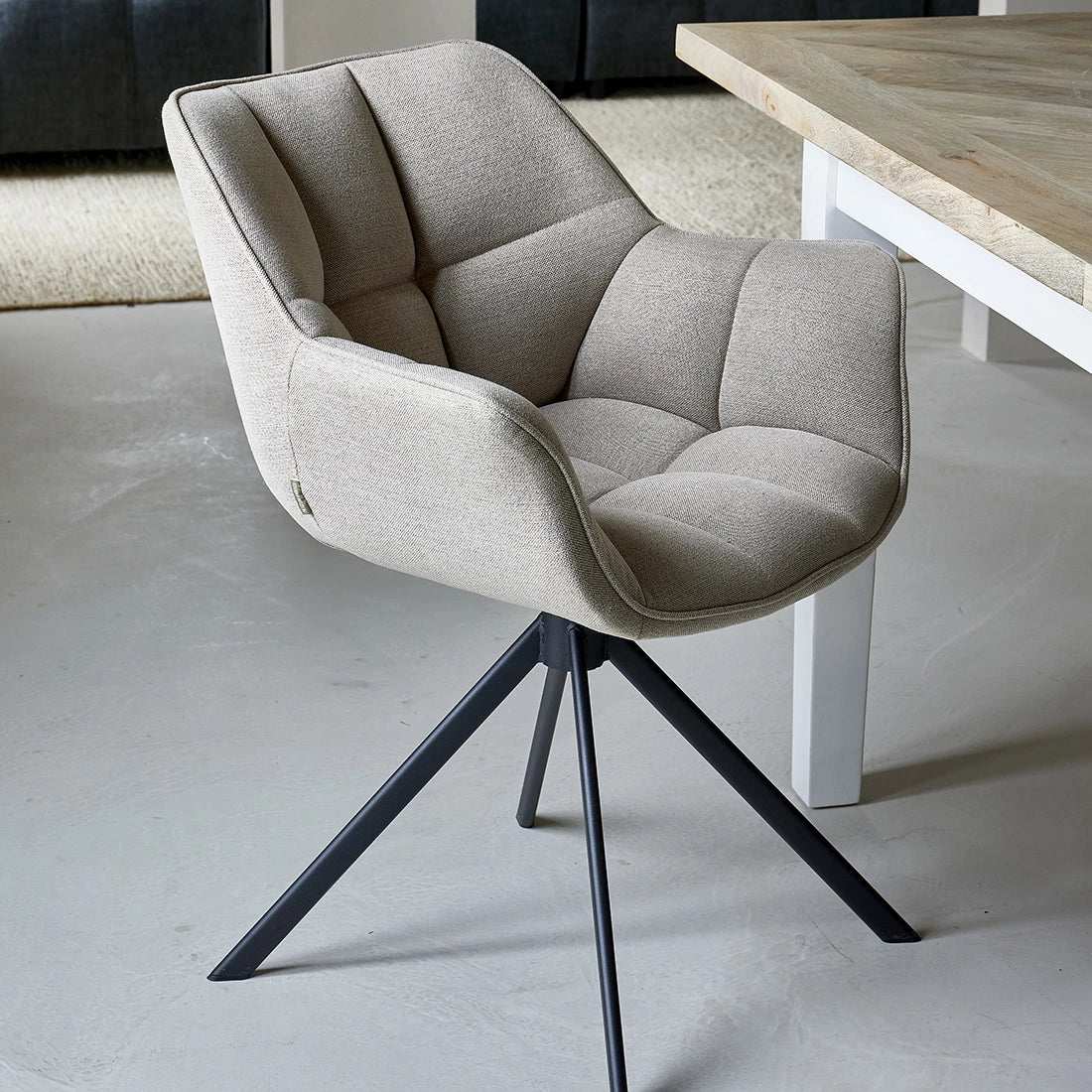 Carnaby okretna blagovaonska stolica Light flax, Mouline lan
