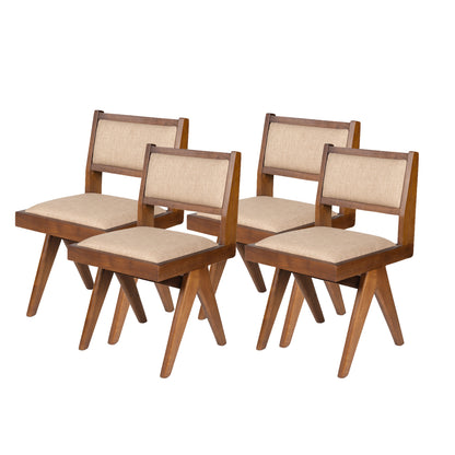 Set od 4 blagovaonskih stolica s podstavom - tamno drvo