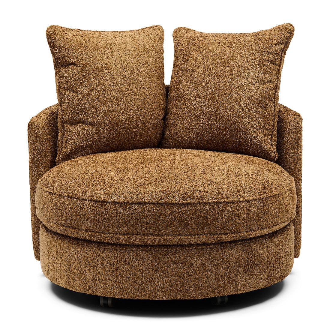 Carmin okrugli daybed Ø110 s 2 jastuka, Burnt Caramel, karamel tkanina, Riviera Maison