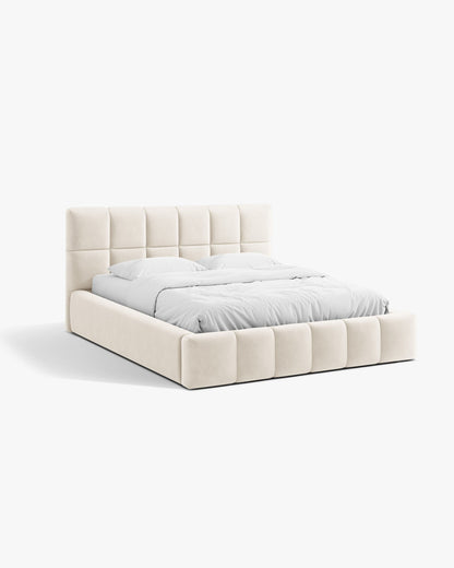 Bellis krevet sa spremištem – Velvet (Bluvel) – Svijetlo bež / 140 × 200 cm