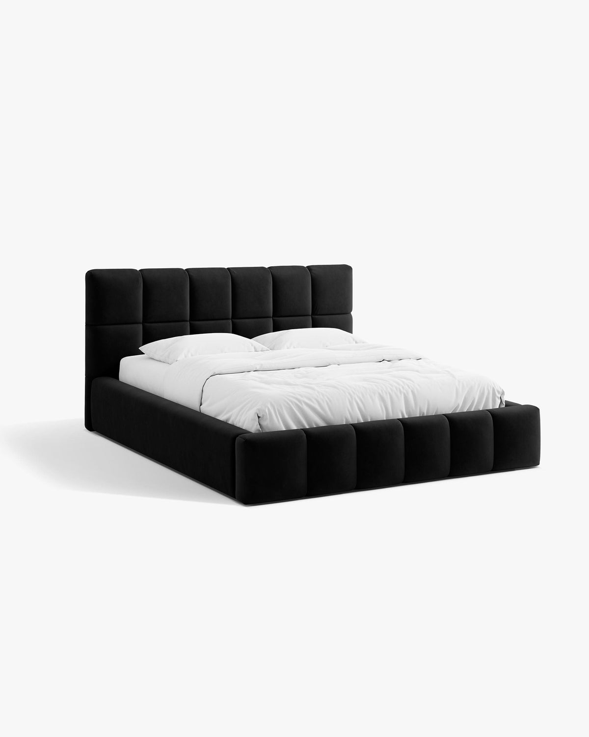 Bellis krevet sa spremištem – Velvet (Bluvel) – Crna / 140 × 200 cm