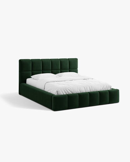 Bellis krevet sa spremištem – Velvet (Bluvel) – Boca zelena / 200 × 200 cm
