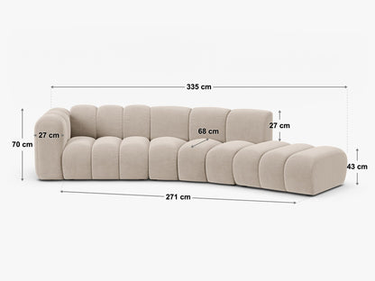 Lupine otvorena zaobljena sofa 5 mjesta