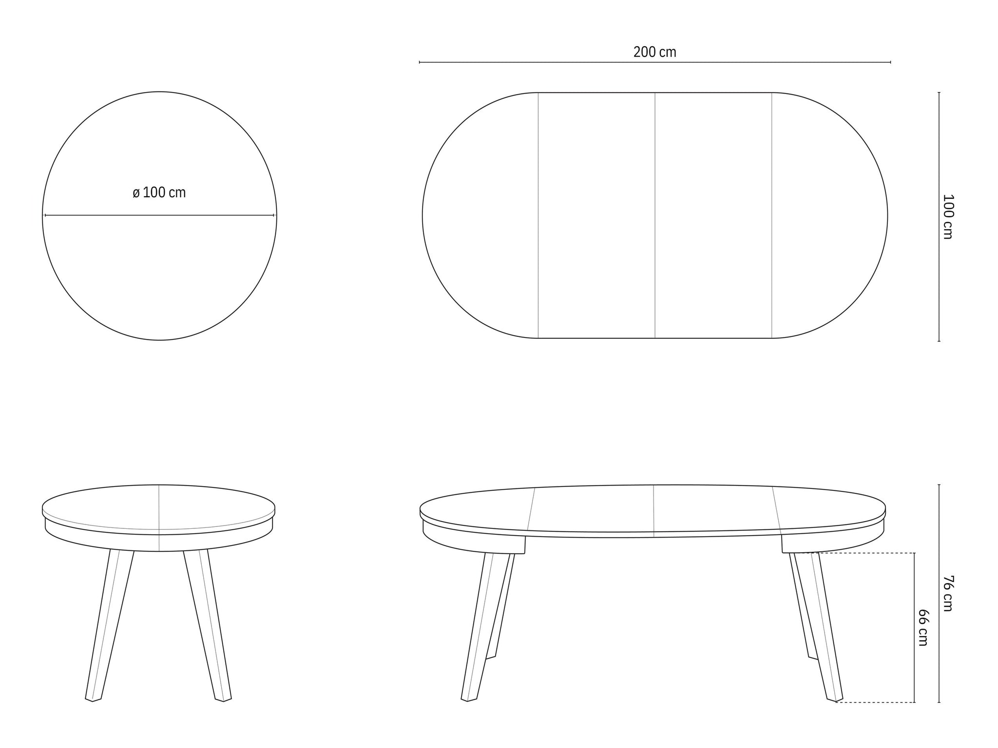 Ludia blagovaonski stol na razvlačenje
