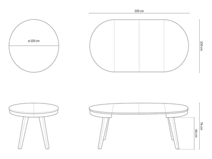 Ludia blagovaonski stol na razvlačenje