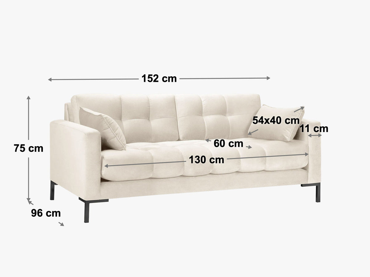 Mamaia sofa – tehnički crtež s dimenzijama