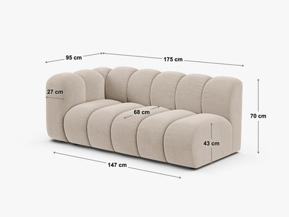 Lupine modularna sofa 3 mjesta s jednostranim naslonom