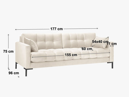 Mamaia sofa – tehnički crtež s dimenzijama