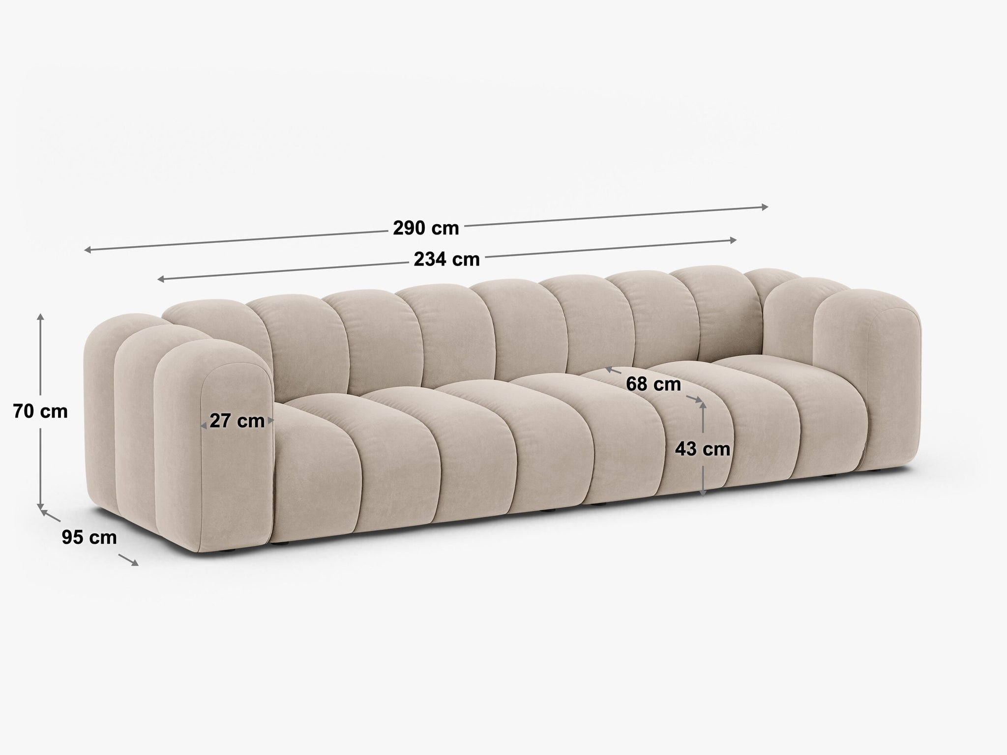 Lupine modularna sofa 4 mjesta