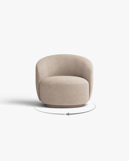 Letizia okretna fotelja (86 cm) – Strukturirana tkanina (Moly) – Cappuccino