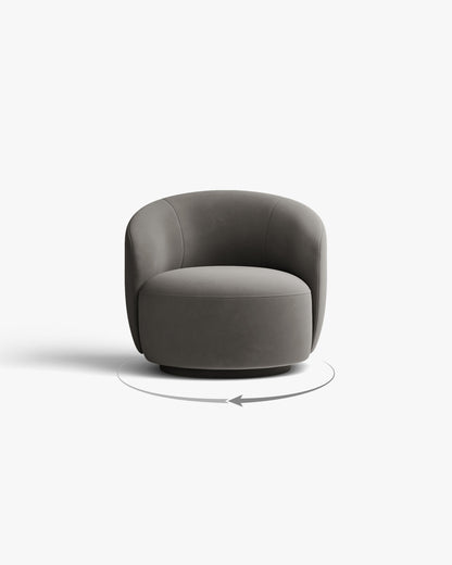 Letizia okretna fotelja (86 cm) – Velvet (Casino) – Siva