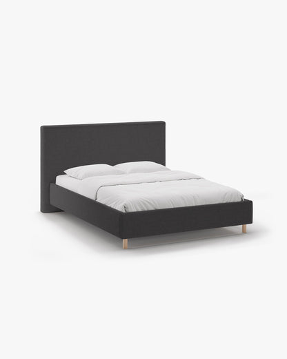 Eloise krevet sa spremištem – Strukturirana tkanina (Moly) – Antracit / 140 × 200 cm