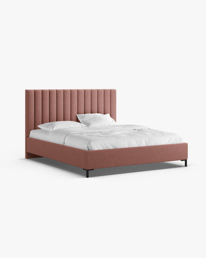 Allison krevet sa spremištem (150 cm) – Strukturirana tkanina (Moly) – Dark Pink / 160 × 200 cm