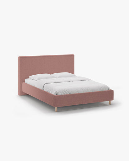Eloise krevet sa spremištem – Strukturirana tkanina (Moly) – Dark Pink / 160 × 200 cm