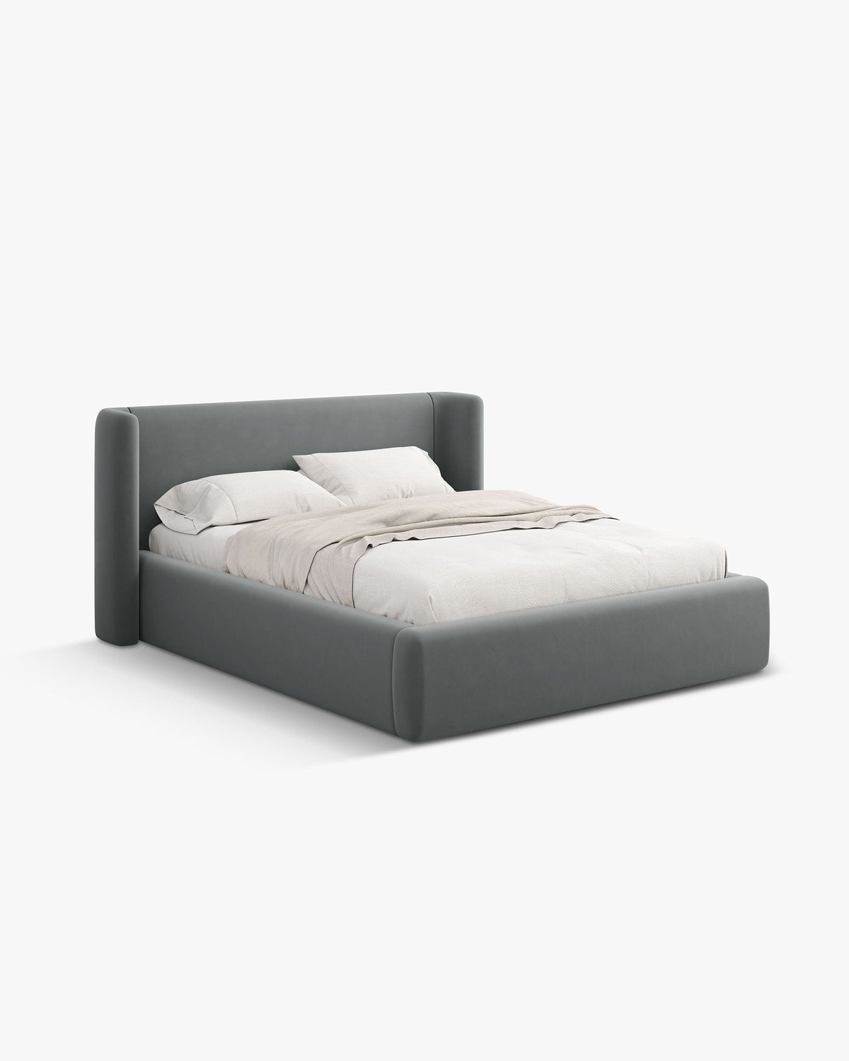 Jolene krevet sa spremištem – Velvet (Bluvel) – Siva / 160 × 200 cm