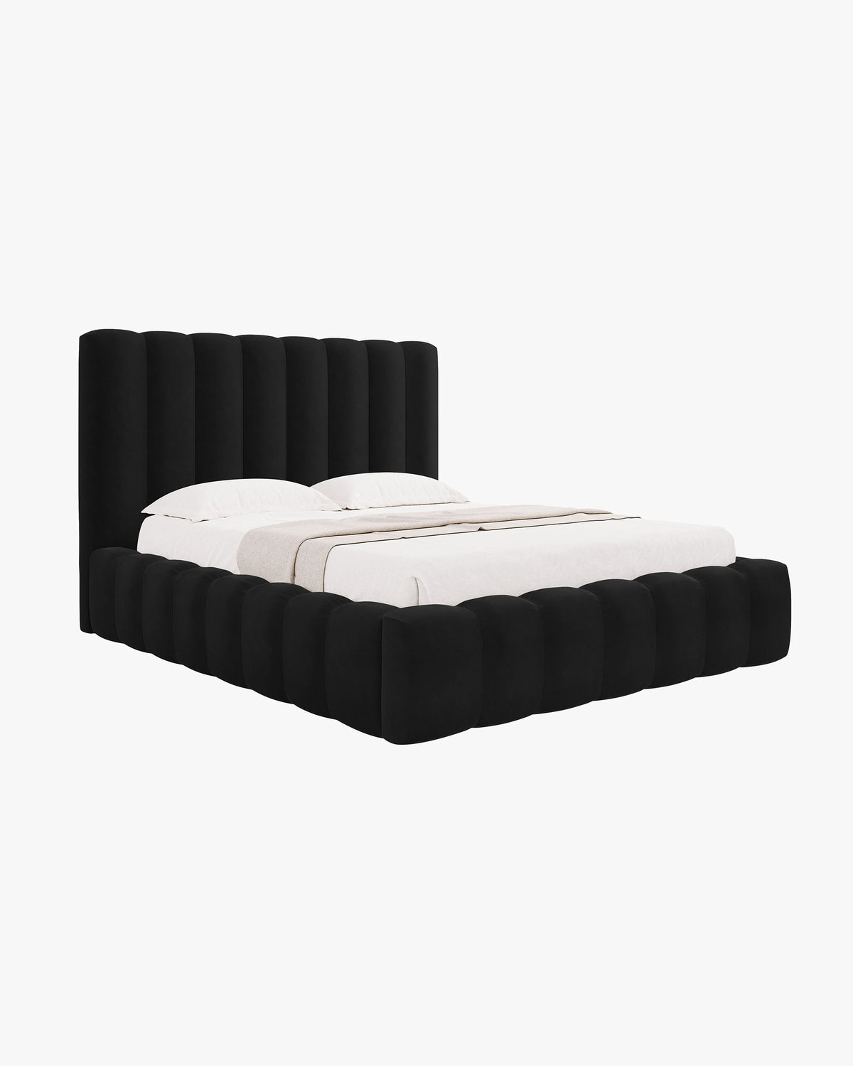 Kelp krevet sa spremištem – Velvet (Bluvel) – Crna / 160 × 200 cm
