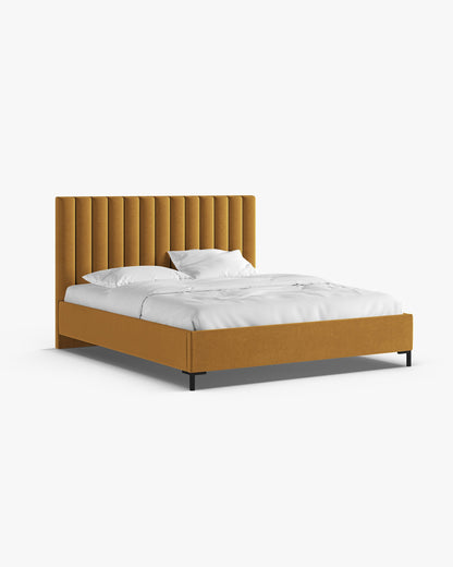 Allison krevet sa spremištem (150 cm) – Velvet (Bluvel) – Žuta / 180 × 200 cm