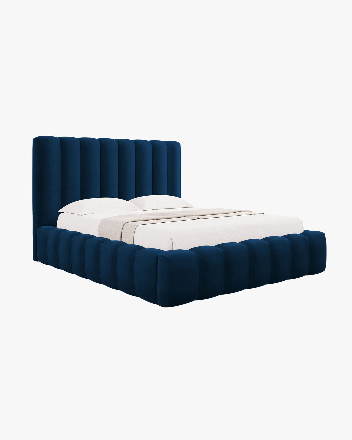 Kelp krevet sa spremištem – Velvet (Bluvel) – Kraljevsko plava / 200 × 200 cm