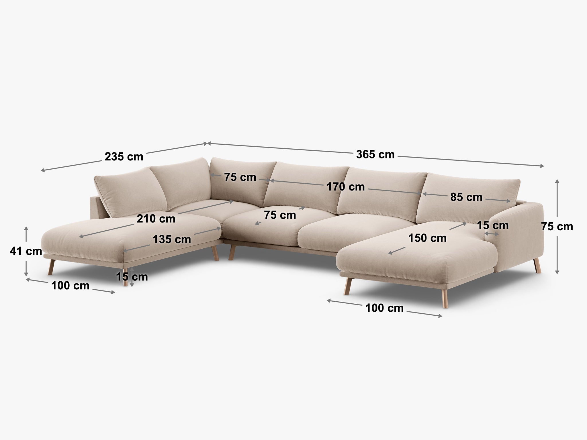 Naomi panoramska kutna sofa 6 mjesta
