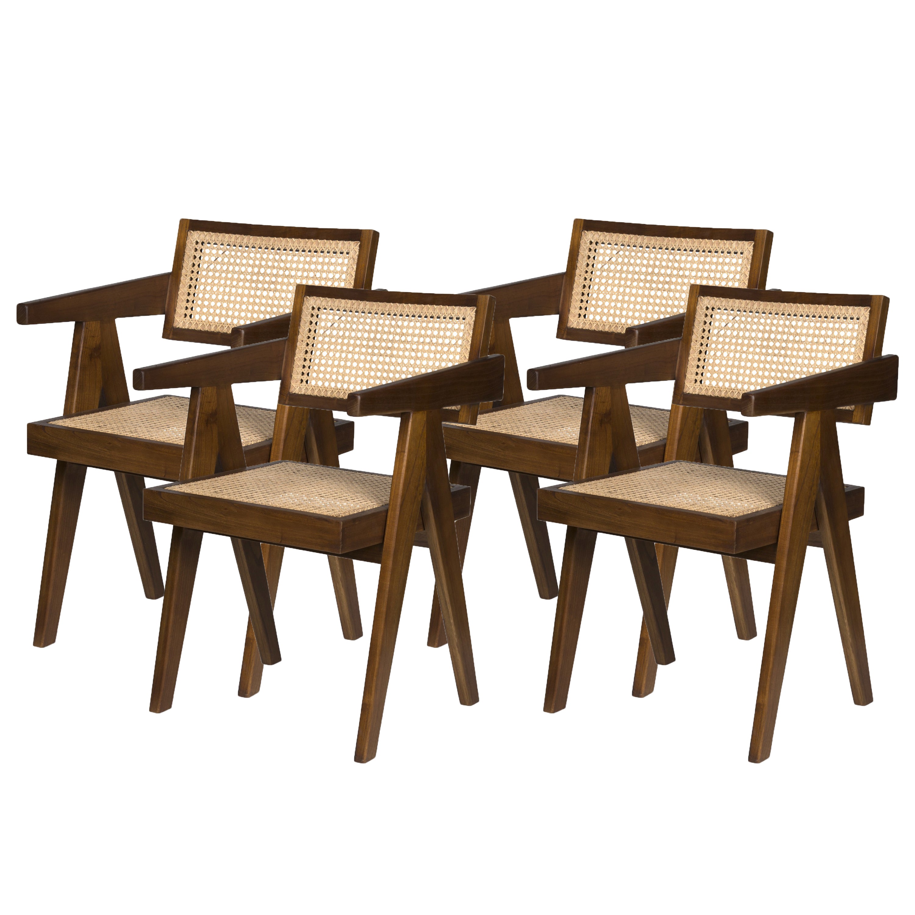 Set od 4 uredskih stolica - tamno drvo